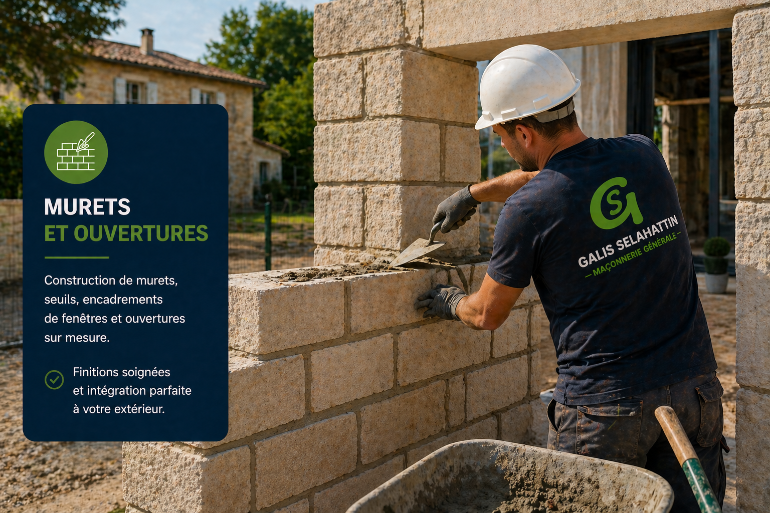 construction muret ouverture maçonnerie